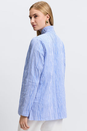 Carolina Crinkle Mini Gingham Shirt Jacket