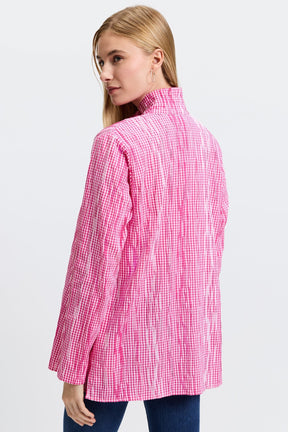 Carolina Crinkle Mini Gingham Shirt Jacket