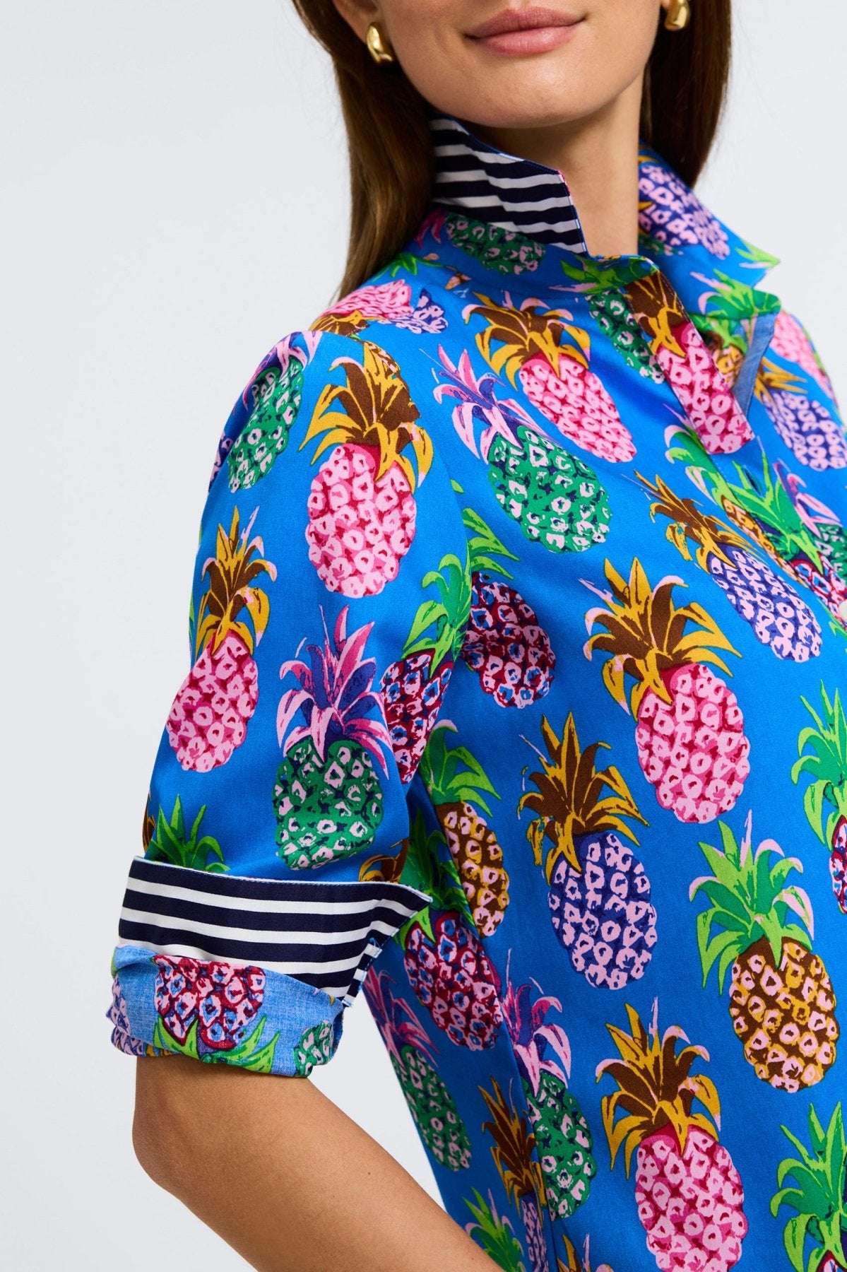 Zoey No Iron Pineapple Long Sleeve Shirt