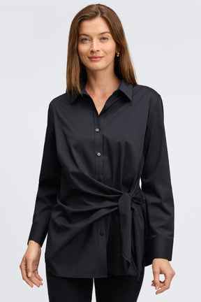 Sabine Stretch Matte Sateen No Iron Tie Shirt