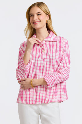 Sammy Crinkle 3/4 Sleeve Popover Shirt Jacket