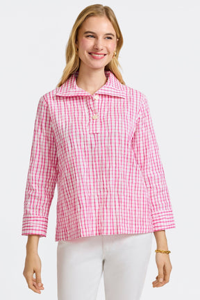 Sammy Crinkle 3/4 Sleeve Popover Shirt Jacket