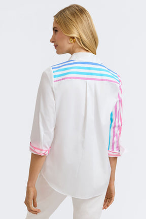 Charlie No Iron Stretch Ombré Stripe 3/4 Sleeve Shirt