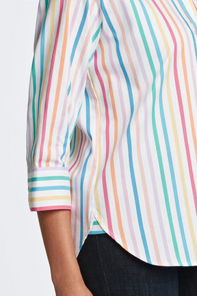 Meghan No Iron Rainbow Stripe Shirt