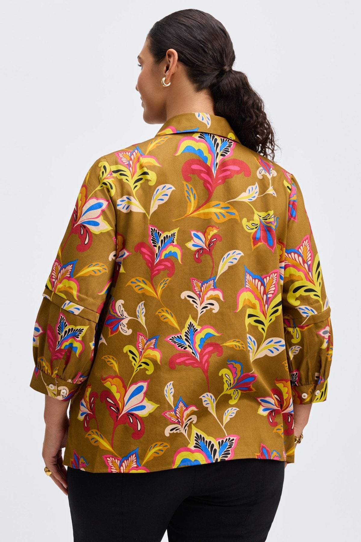 Frankie Plus No Iron Stylized Floral Popover