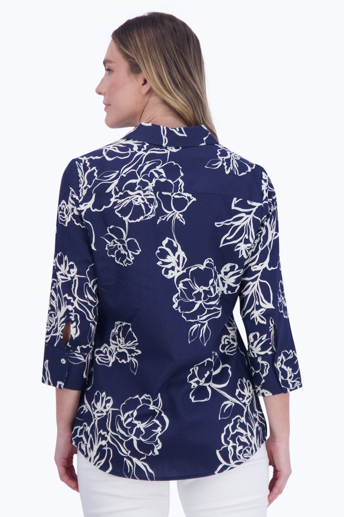 Mary No Iron Drawn Floral Tunic