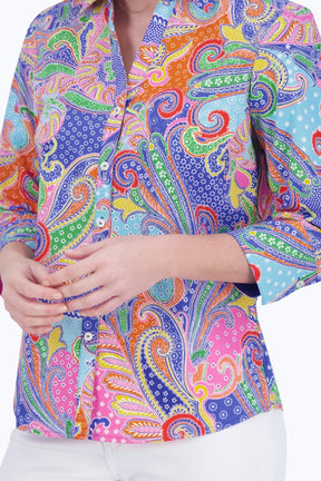 Mary No Iron Multicolor Paisley Shirt