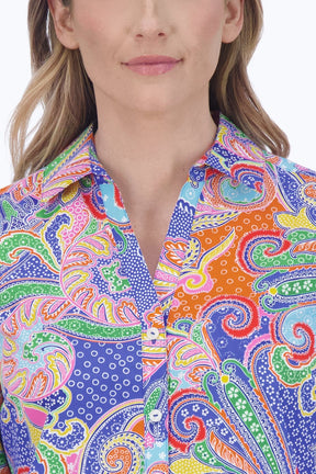 Mary No Iron Multicolor Paisley Shirt