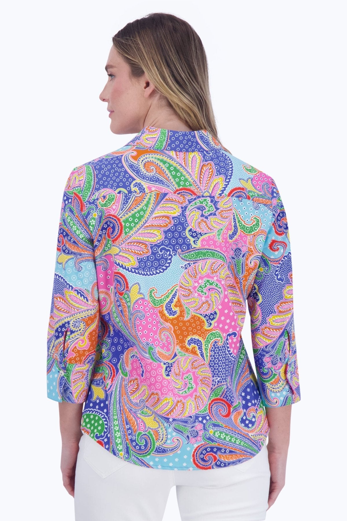 Mary No Iron Multicolor Paisley Shirt