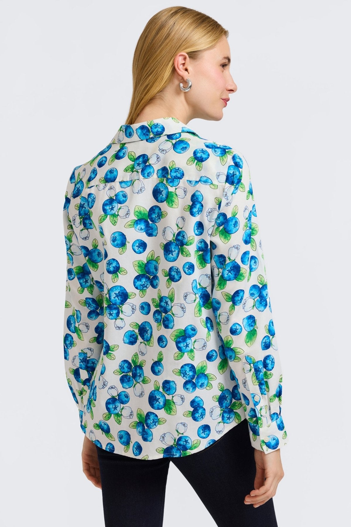 Hampton Watercolor Blueberries Long Sleeve Shirt