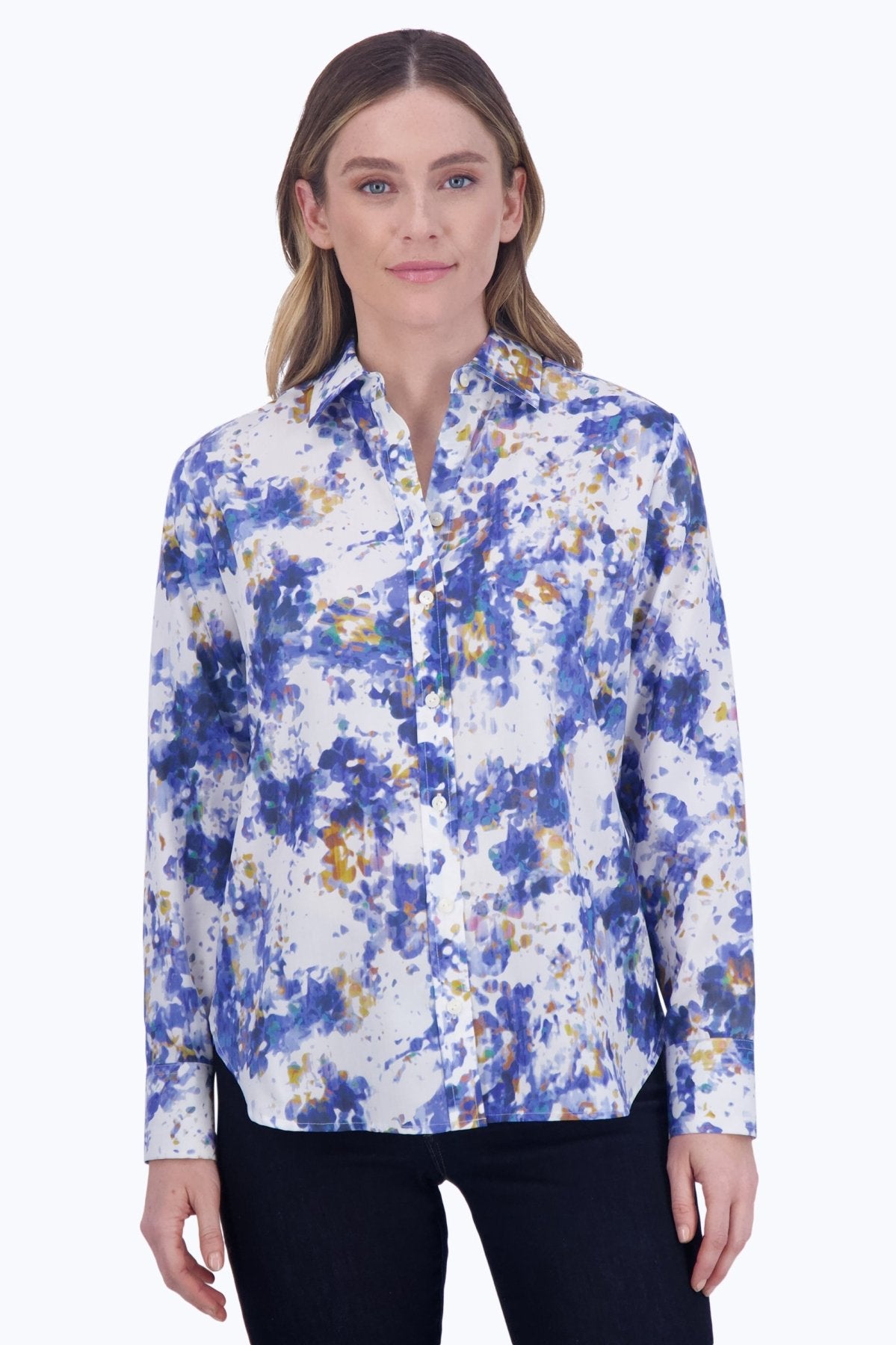 Meghan No Iron Abstract Floral Shirt