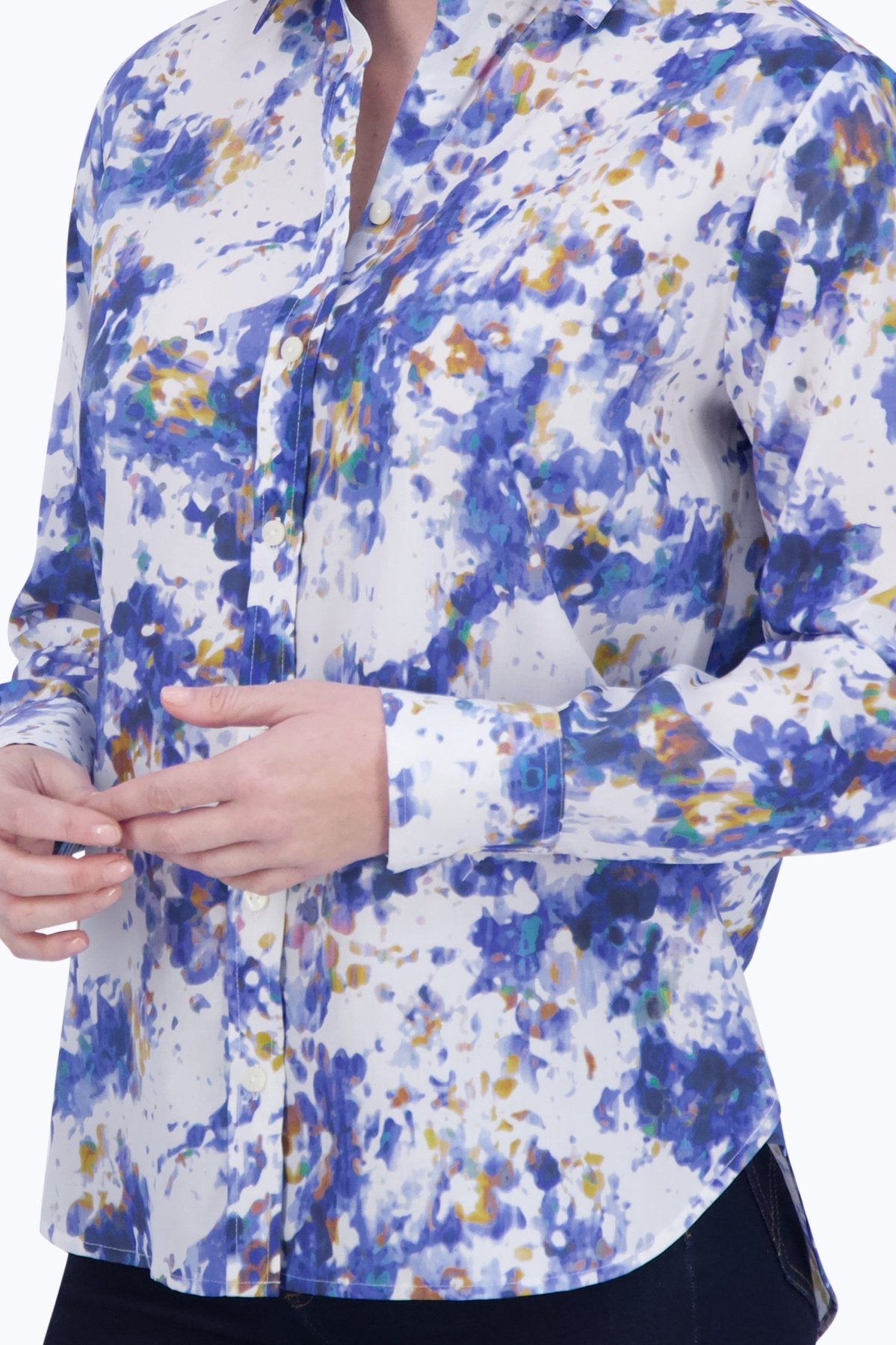 Meghan No Iron Abstract Floral Shirt