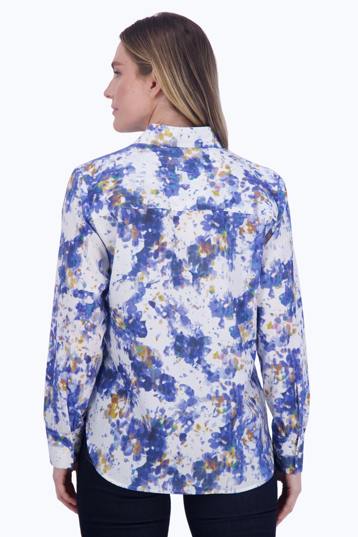 Meghan No Iron Abstract Floral Shirt