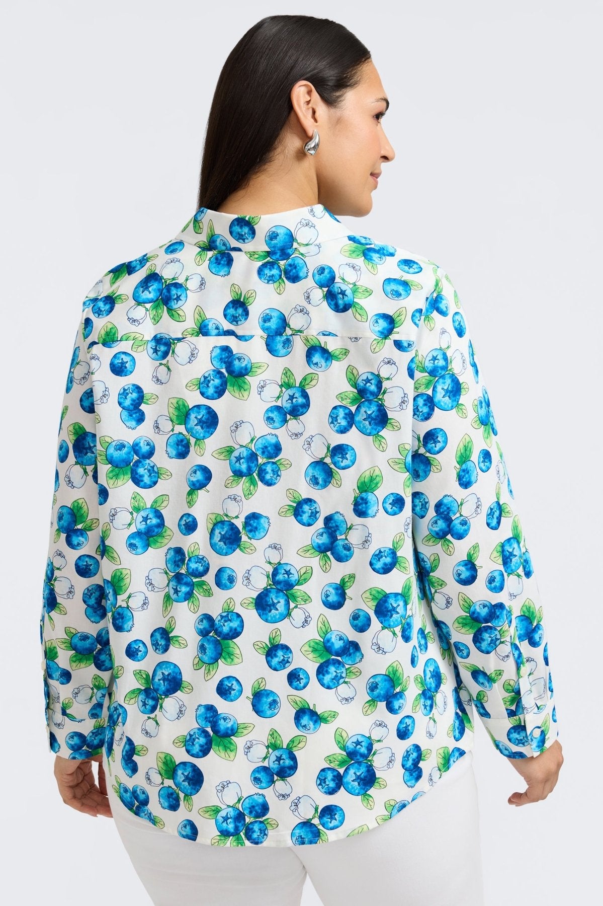 Hampton Plus Watercolor Blueberries Long Sleeve Shirt