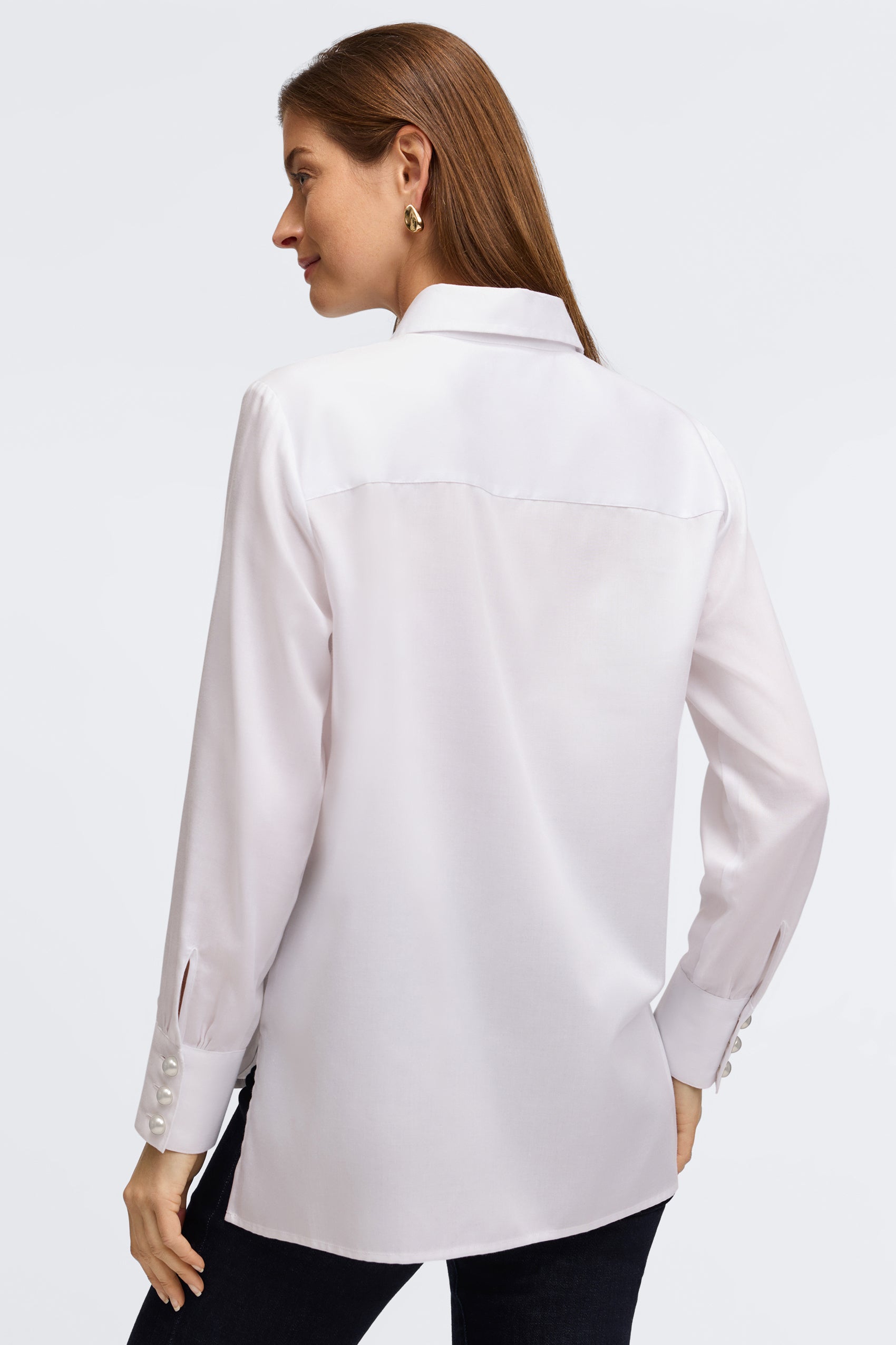 Pearl No Iron Stretch Matte Sateen Shirt