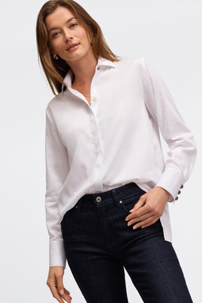 Pearl No Iron Stretch Matte Sateen Shirt