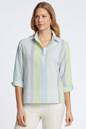 Therese Seersucker Stripe Popover Shirt