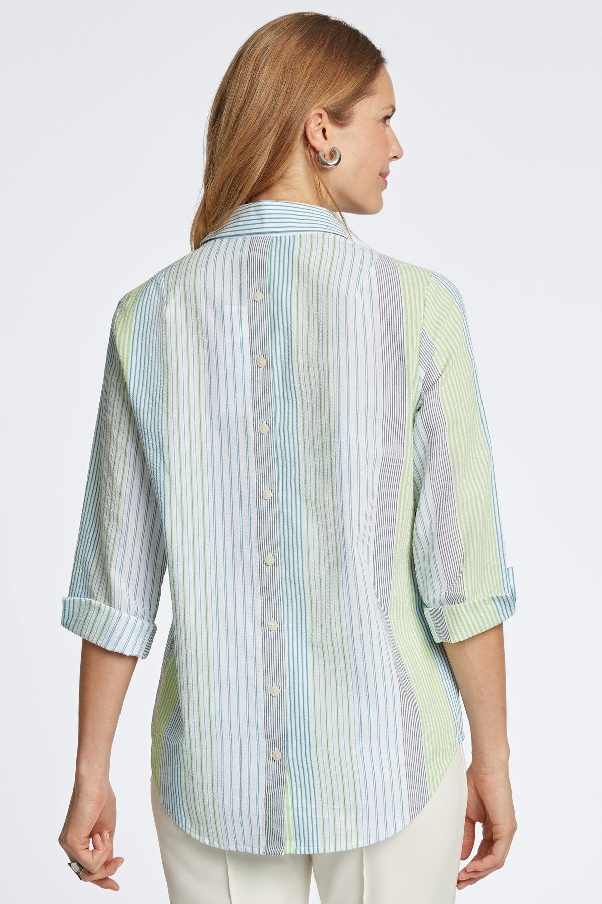 Therese Seersucker Stripe Popover Shirt