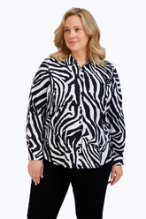 Dianna Plus Zebra Jersey Shirt