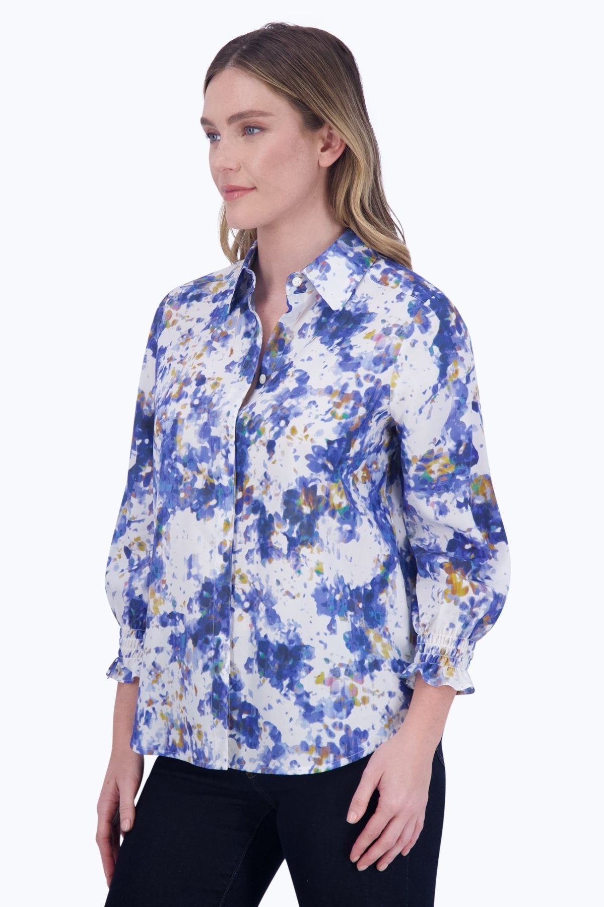 Olivia No Iron Abstract Floral Shirt