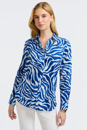 Zoey Tonal Zebra Long Sleeve Shirt