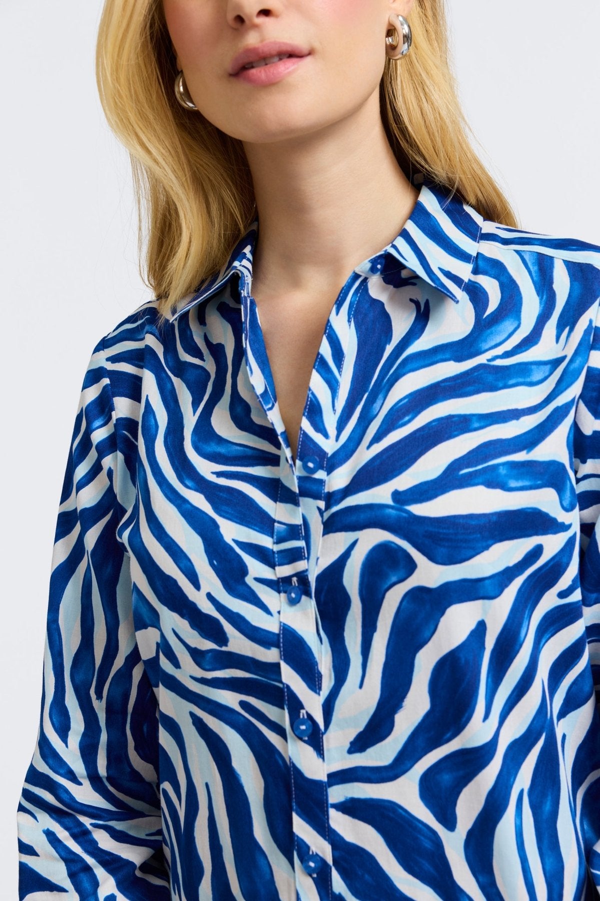 Zoey Tonal Zebra Long Sleeve Shirt