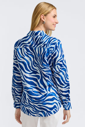 Zoey Tonal Zebra Long Sleeve Shirt