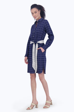 Rocca No Iron Dotted Plaid Dress