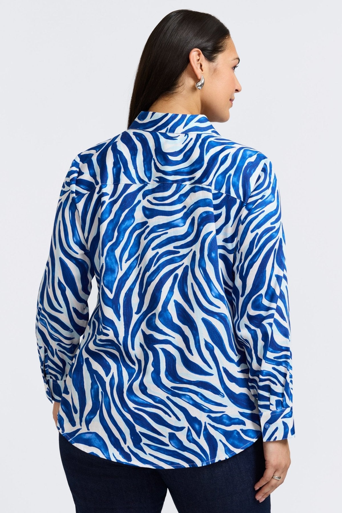 Zoey Plus Tonal Zebra Long Sleeve Shirt