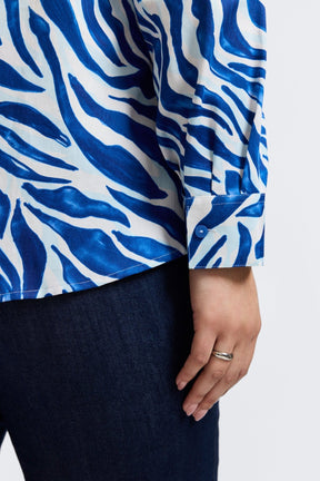 Zoey Plus Tonal Zebra Long Sleeve Shirt