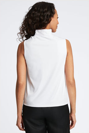 Tammy Knit-Woven Ruffle Collar Sleeveless Layering Tank