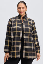 Carolina Plus No Iron Gold & Silver Lurex Plaid Shirt Jacket