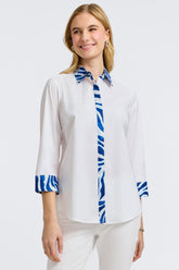 Luna Tonal Zebra 3/4 Sleeve Shirt