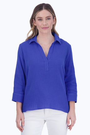 Sophia Cotton Gauze Popover Shirt