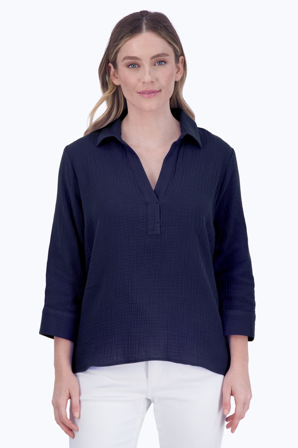 Sophia Cotton Gauze Popover Shirt