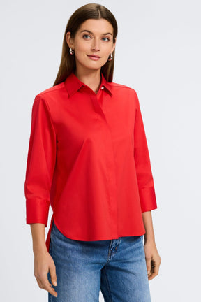 Pearl No Iron Stretch Matte Sateen 3/4 Sleeve Shirt