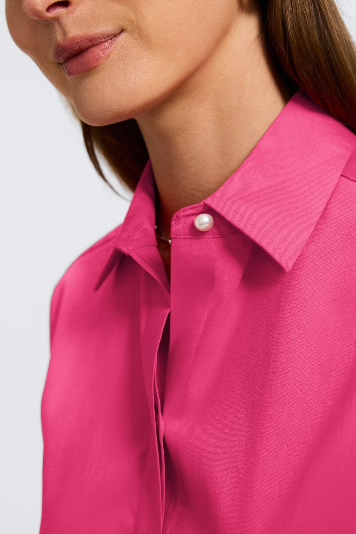 Pearl No Iron Stretch Matte Sateen 3/4 Sleeve Shirt