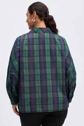 Frankie Plus No Iron Metallic Plaid Popover