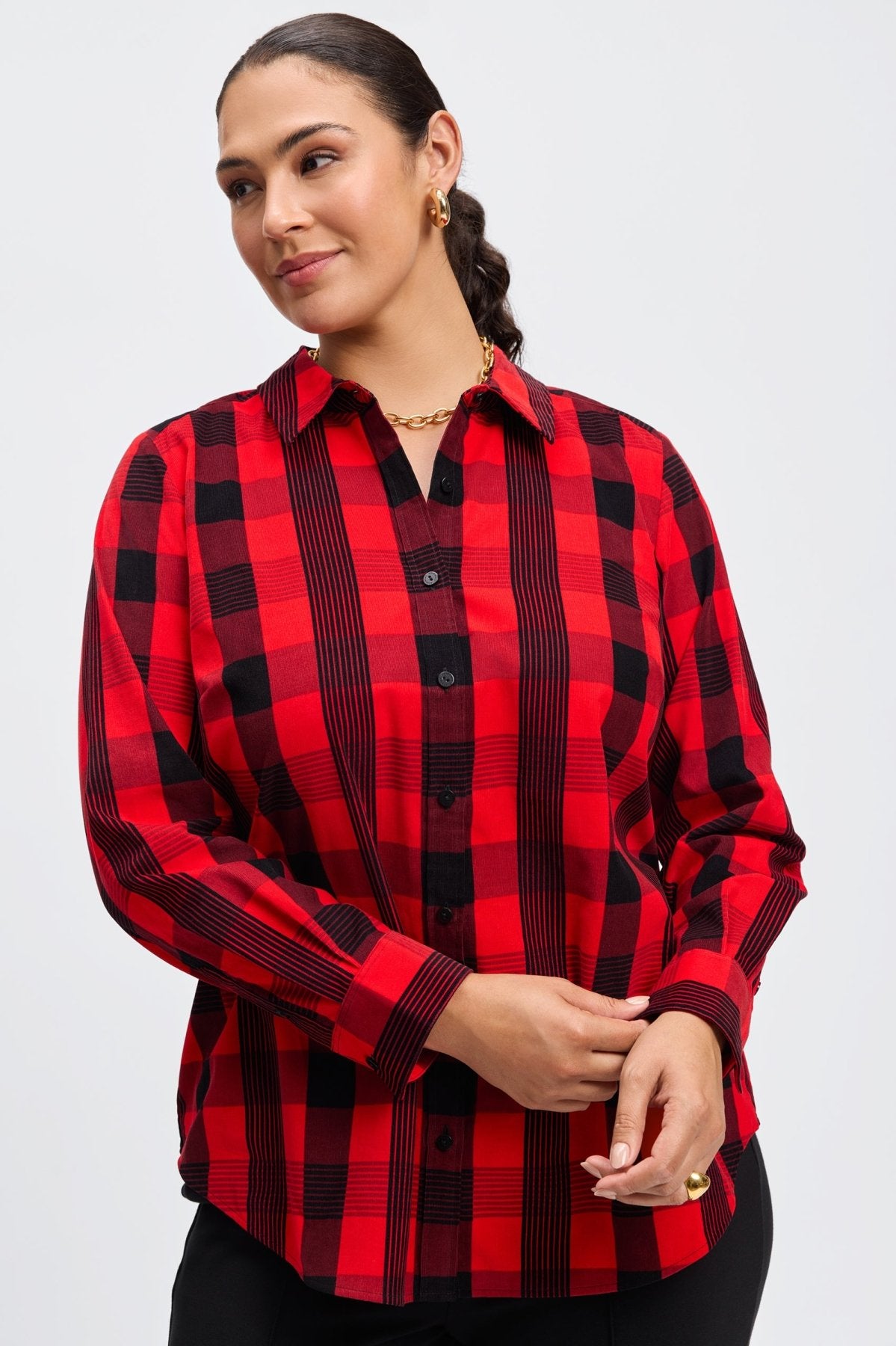 Haven Plus No Iron Buffalo Check Corduroy Shirt