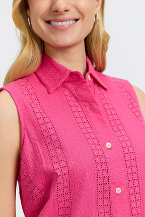 Ada Cotton Eyelet Sleeveless Shirt