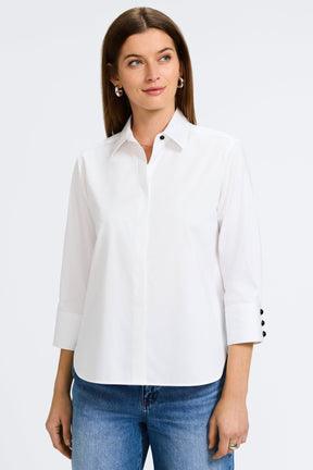 Pearl No Iron Stretch Matte Sateen 3/4 Sleeve Shirt