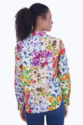 Meghan No Iron Floral Patchwork Shirt