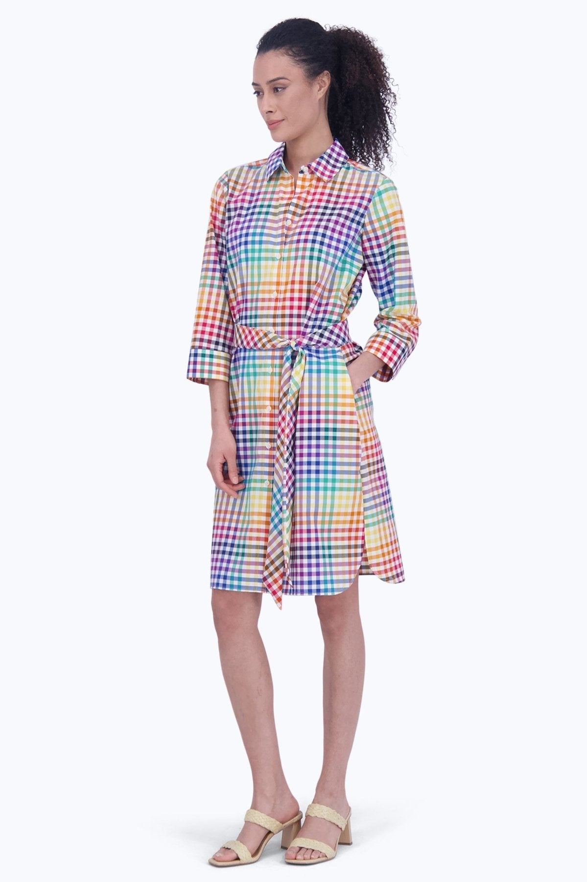 Rocca No Iron Rainbow Gingham Dress