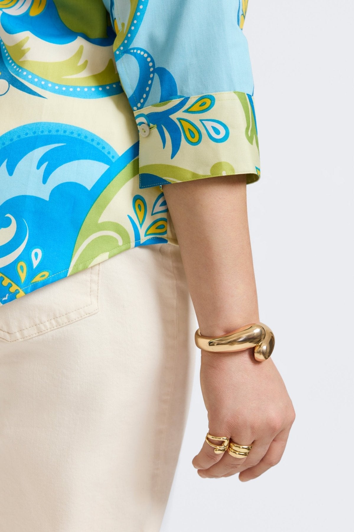 Margie Plus Tropical Jacobean 3/4 Sleeve Shirt