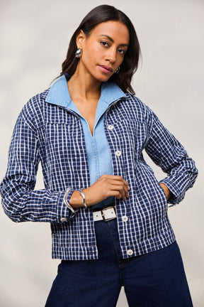 Thelma Crinkle Long Sleeve Jean Jacket