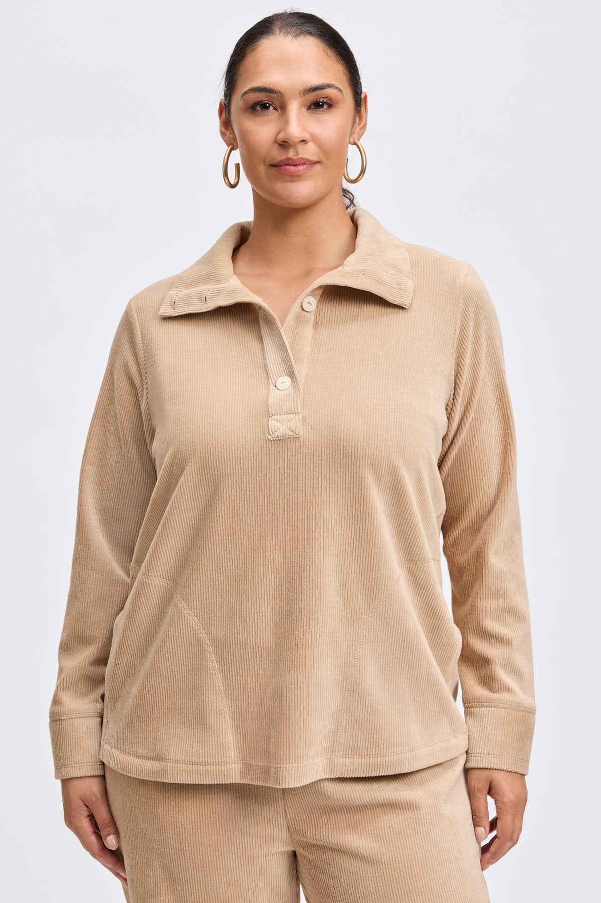 Sammy Plus Long Sleeve Plush Cord Popover