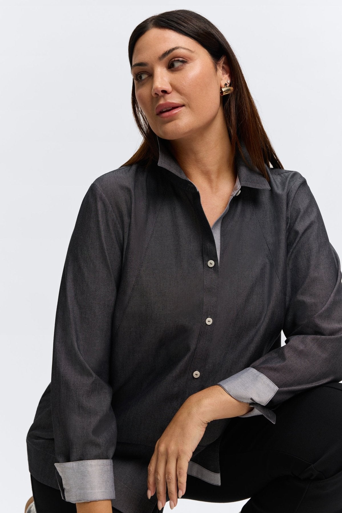 Veronica Plus Cotton Twill Shirt