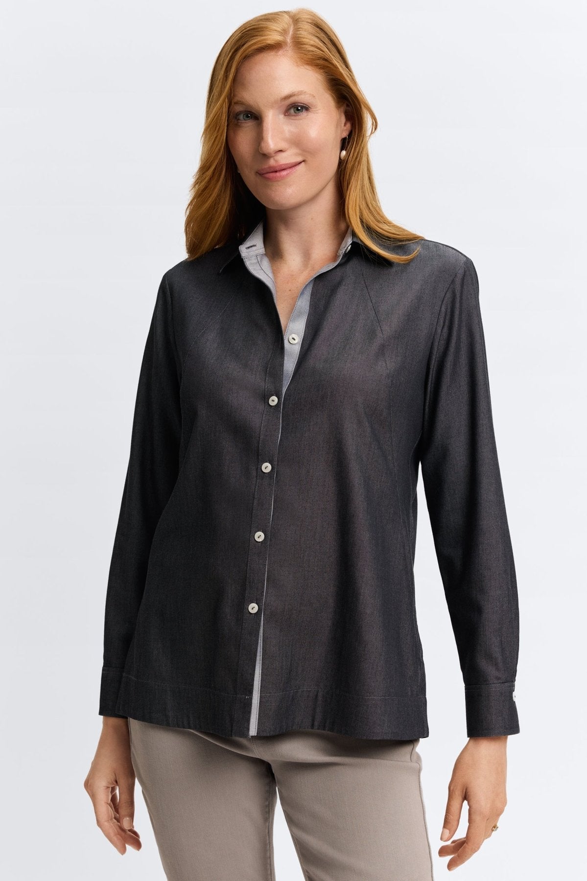 Veronica Cotton Twill Long Sleeve Shirt