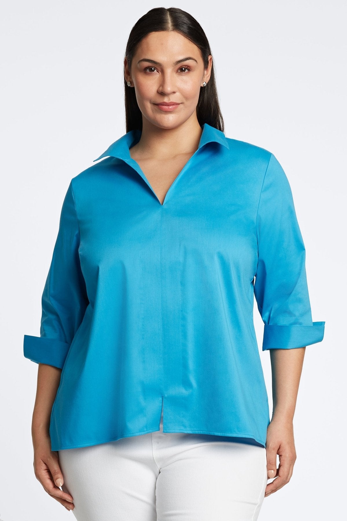 Agnes Plus No Iron Stretch Sateen Shirt