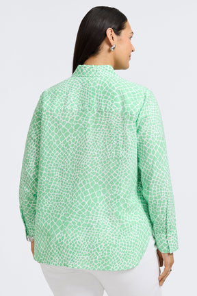 Meghan Plus Linen Giraffe Long Sleeve Shirt